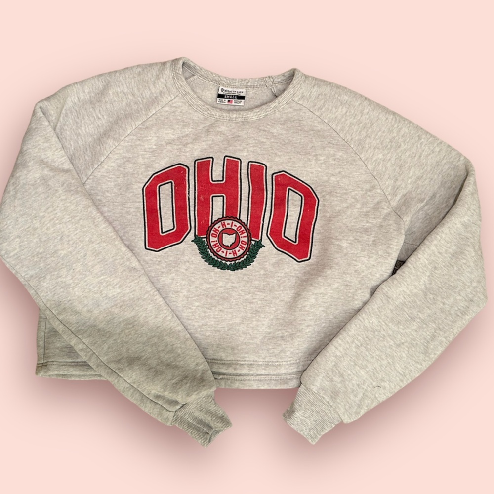 Ohio cropped cotton sweatshirt sweater collegiate style where I am from brand